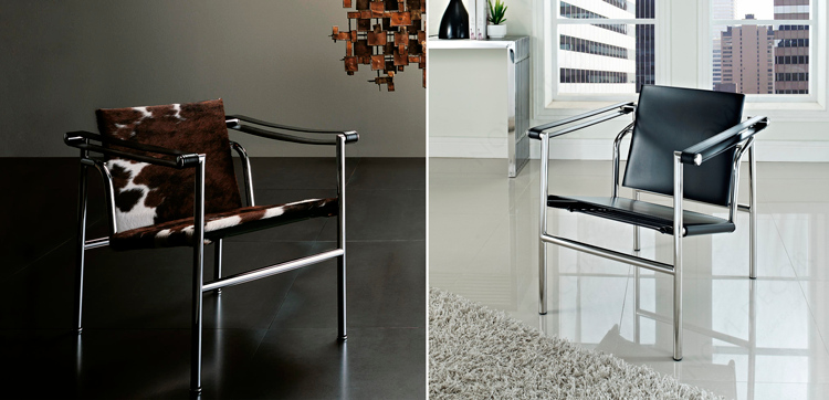 LC1 Basculant - Le Corbusier - En piel y cuero negro - Ámbar Muebles